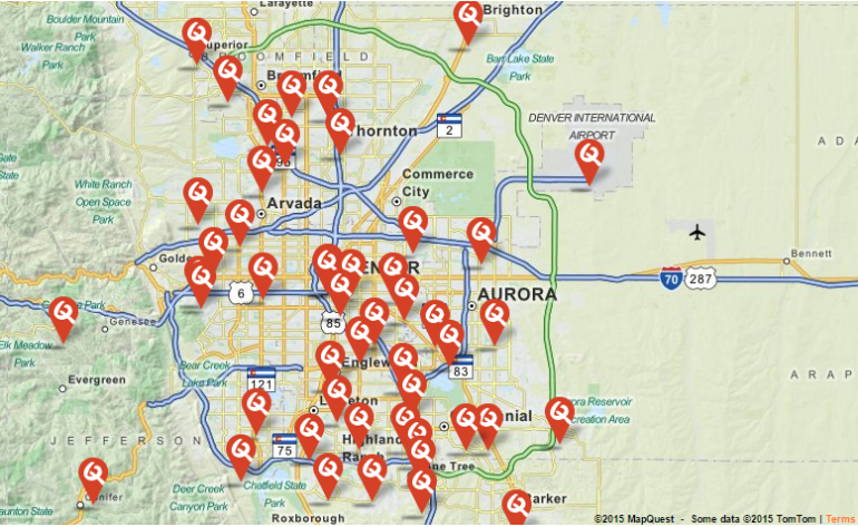 Click map to find the Denver area location closest to you. 