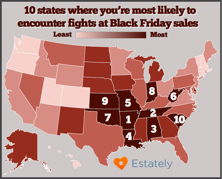 The study found Arkansas had the highest chance of violence and Massachusetts had the lowest. (Photo: Estately)