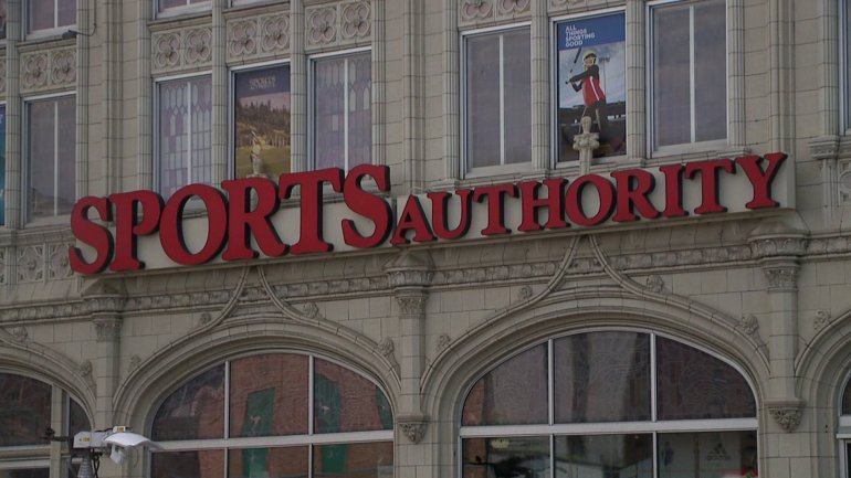 Sports Authority 'Sports Castle' at 10th and Broadway in Denver