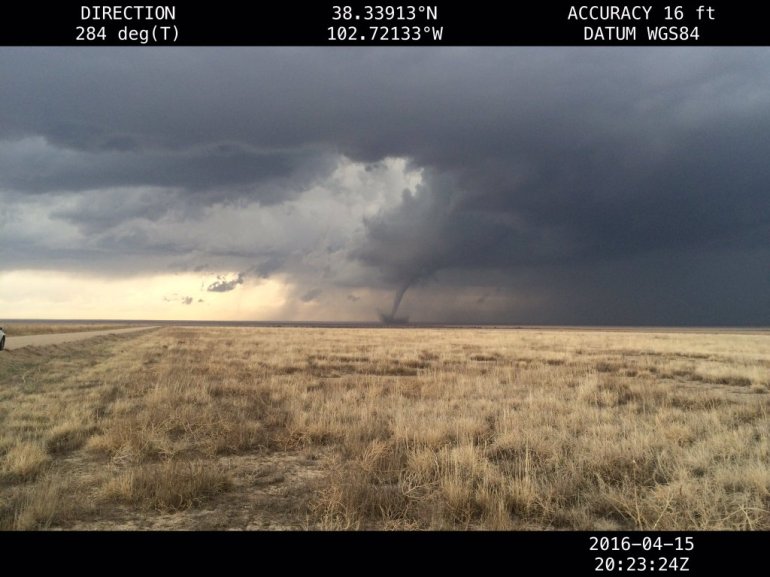 Tornado south of Eads, Colorado. Photo credit: Scott Longmore and Dan Bikos