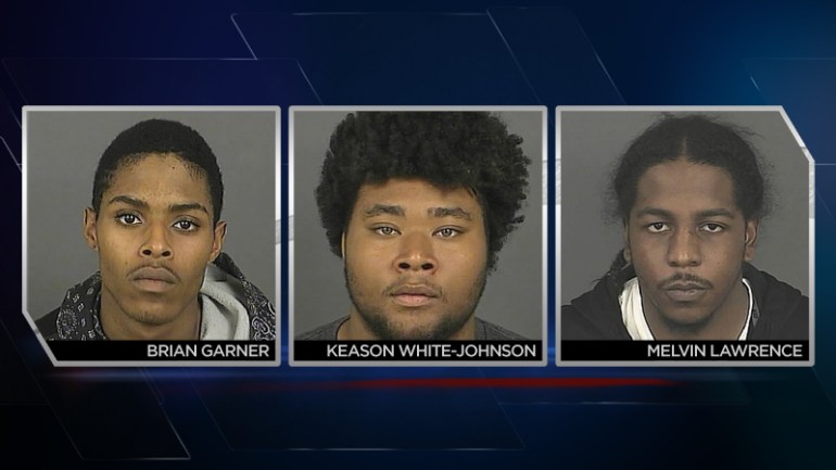 Brian Garner, Melvin Lawrence and Keason White-Johnson were arrested in connection with a shooting outside Benihana's in April. (Photos: Denver Police)