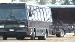 Party buses at Red Rocks. April 19, 2016