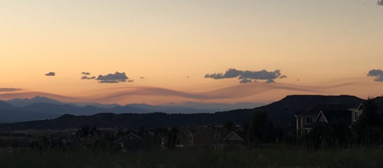 Ribbon of smoke from Beaver Creek fire as seen from Denver's City Park