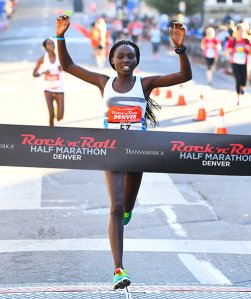 Elvin Kibet of Colorado Springs took home first place in the women's division of the half marathon beating her sister by only three seconds. (Photo: Rock 'n' Roll Marathon)