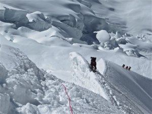 Climbing up Banana Ridge.