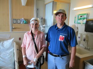 John Olson visits Children's Hospital.