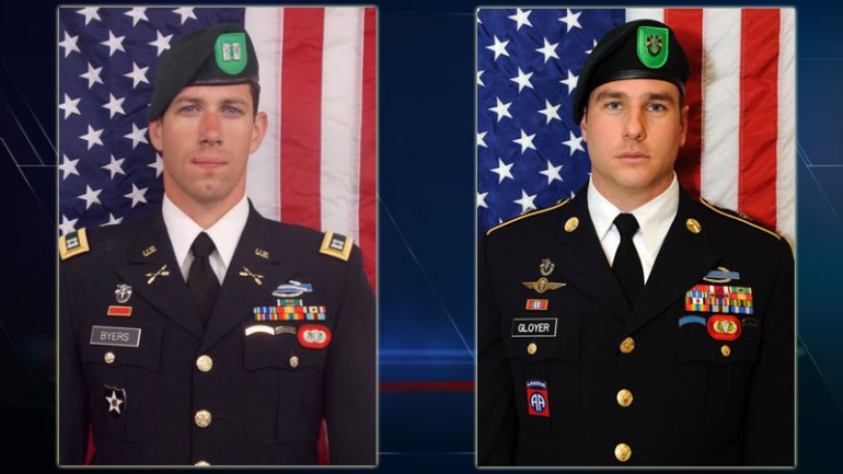 Capt. Andrew D. Byers, left, and Sgt. 1st Class Ryan A. Gloyer