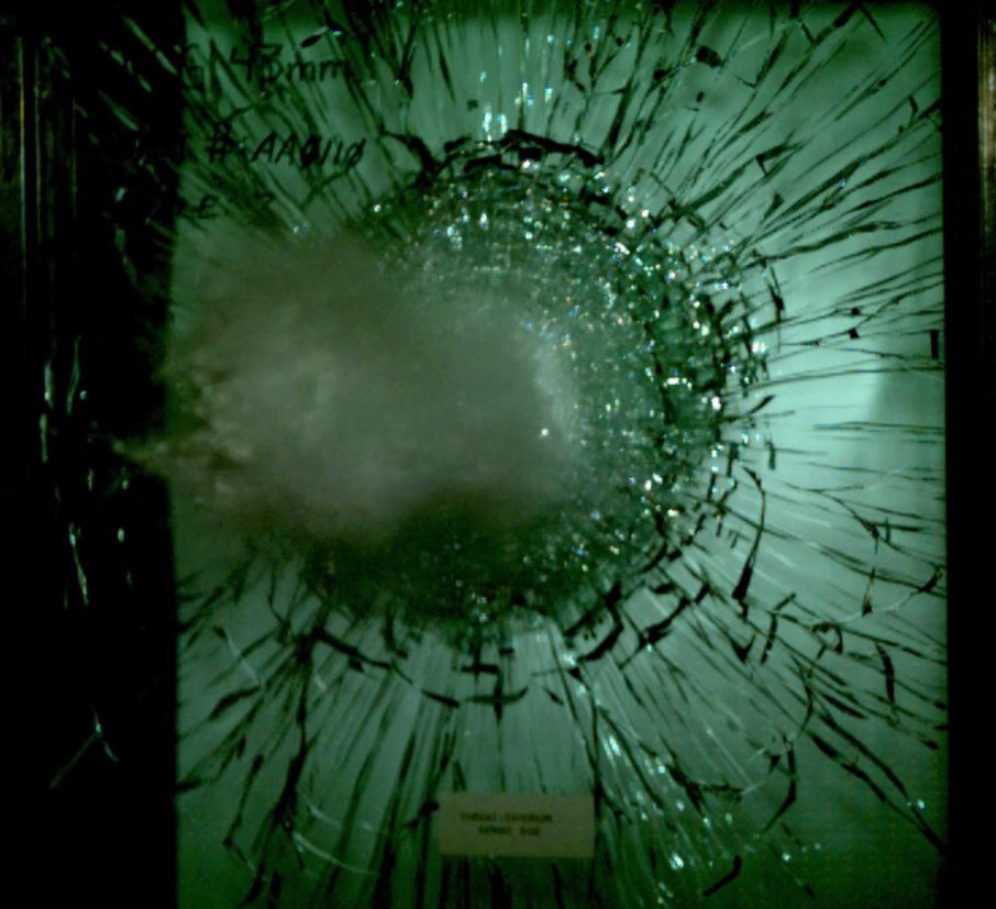 Ballistic Glass Hit by Bullet