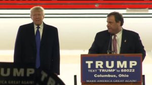 Gov. Chris Christie introduces Donald Trump in Columbus on March 1.