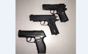 The 3 guns confiscated from the teens