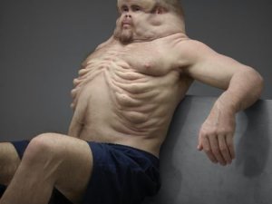 Graham has been designed with bodily features that might be present in humans if they had evolved to withstand the forces involved in crashes. (CNN via Transport Accident Commission)