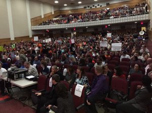 Packed budget meeting in Parma (Photo from FOX 8's Suzanne Stratford)