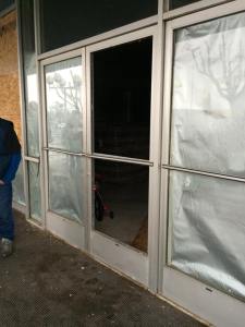 Doors were smashed when Salvation Army employees arrived at their warehouse in Marysville. Courtesy: Salvation Army Yuba Sutter Corps