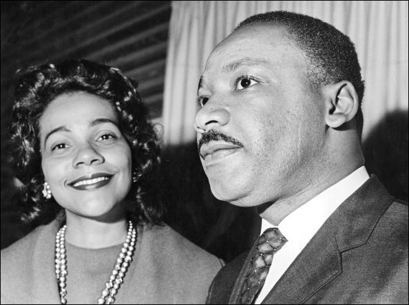 OSLO, NORWAY: Coretta Scott King and her husband Martin Luther King 09 December 1964 in Oslo where the US clergyman and civil rights leader received 10 December the Nobel Peace Prize. Martin Luther King was assassinated on 04 April 1968 in Memphis, Tennessee. James Earl Ray confessed to shooting King and was sentenced to 99 years in prison. King's killing sent shock waves through American society at the time, and is still regarded as a landmark event in recent US history. (Photo credit should read AFP/Getty Images)