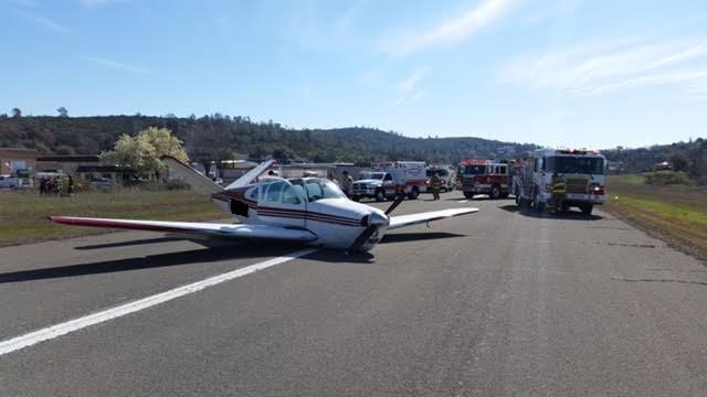 A small plane crash landed at the Cameron Park airport on Feb. 25, 2016. (Courtesy: El Dorado County Sheriff's Office) 