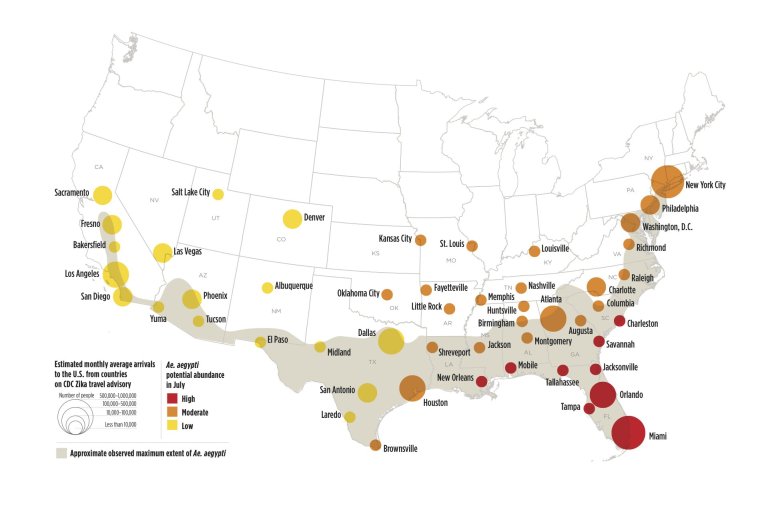 NASA scientists have created a map to better target future search-and-destroy missions for the deadliest animal on the planet, the female Aedes aegypti mosquito. (Courtesy: NASA via CNN)