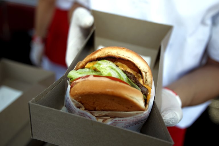 File photo of a hamburger from In-N-Out (Photo by Tommaso Boddi/Getty Images for John Varvatos)
