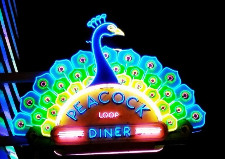 Peacock Diner neon sign
