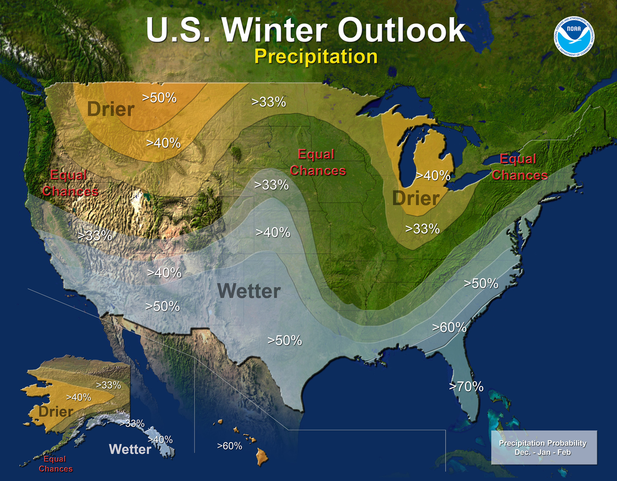 Precipitation - U.S. Winter Outlook: 2015-2016 (Credit: NOAA)