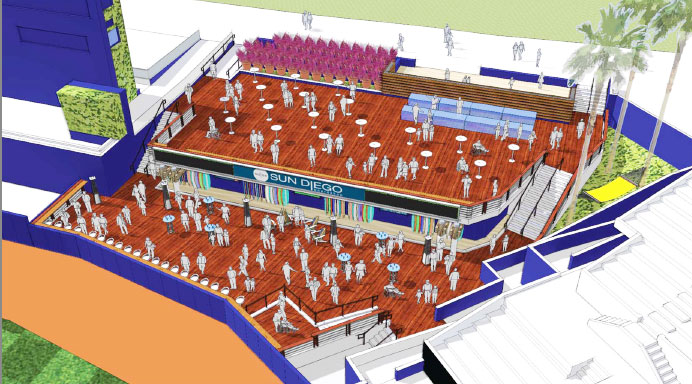 Rendering of the new Sun Diego double deck at Petco Park.