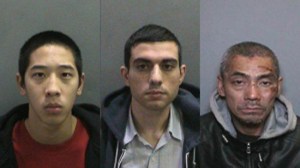 The Orange County Sheriff’s Department released these photos of Jonathan Tieu, left, Hossein Nayeri, middle, and Bac Duong, right, on Jan. 23, 2016. (Credit: KTLA)