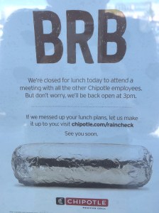 Chipotle raincheck