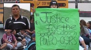 Hoover High students protest in support of their soccer coach.
