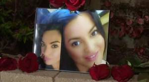 Family set up a memorial for Krystal Mitchell.