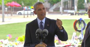 President Barack Obama speaks at the Orlando Shooting Memorial.