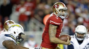 Quarterback Colin Kaepernick #7 of the San Francisco 49ers verse the San Diego Chargers at Levi's Stadium on December 20, 2014 in Santa Clara. (Getty Images)