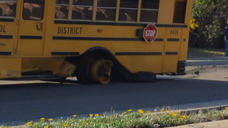 A school bus was involved in a crash on Waring Road in Allied Garden on Dec. 8, 2016.
