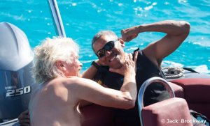 Before returning to Washington, the former president Barack Obama dove into an aquatic and athletic challenge with his friend, Virgin Group founder and billionaire Richard Branson, while vacationing on the British Virgin Islands with former first lady Michelle Obama.