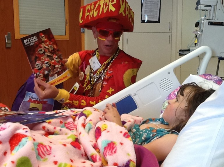 While in the hospital Jordan got a visit from X-Factor, who spent time reading her a story. 