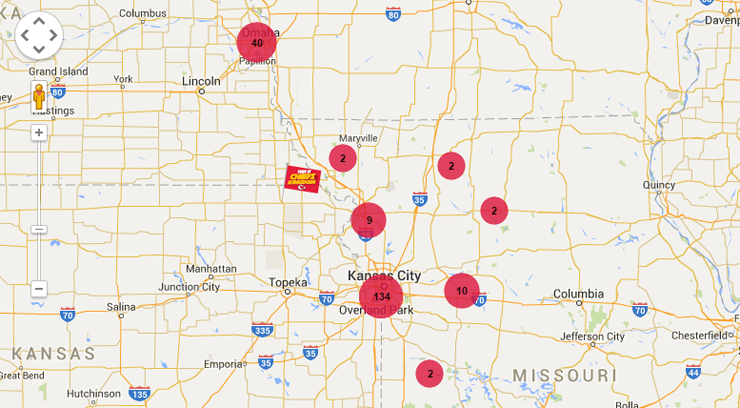 Click the map to find the location nearest you selling flags. (photo courtesy of KCChiefs.com/RedThursday)