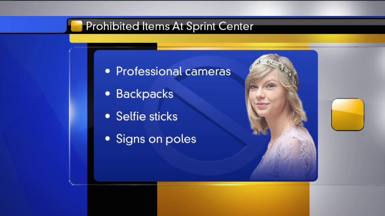 Items prohibited at the Taylor Swift concert. 