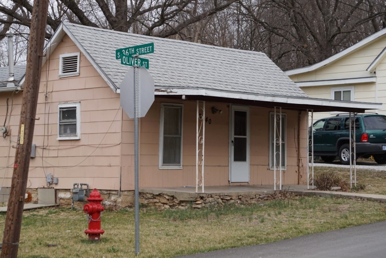 A look at the scene where four people were shot to death Monday, March 7 in Kansas City, Kan. 