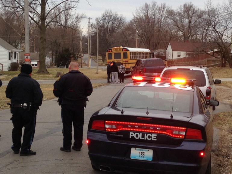 A bus carrying 24 middle school students collided with an SUV Wednesday morning near 38th and Hardy.