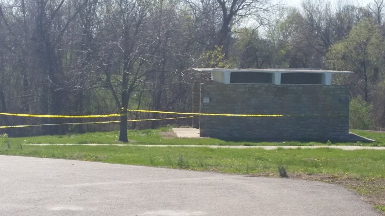 A person was found dead inside a shelter at Wyandotte County Park on April 4, 2016. (Photo: Jon Haiduk/WDAF-TV)