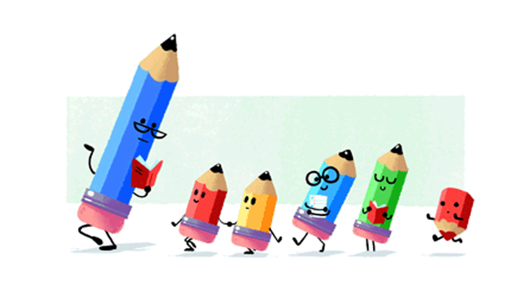 Today's Google doodle celebrated Teacher Appreciation Day.