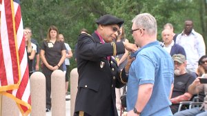 Vietnam veteran Alex Fulton receives an official pinning ceremony on Monday for the Purple Heart he received in 1968.