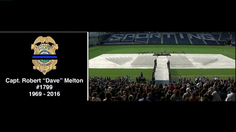 Capt. Melton's funeral at Sporting Park.