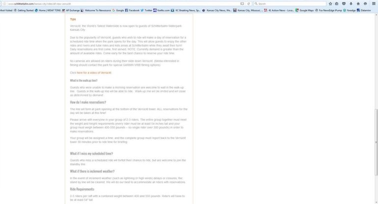 The list of requirements under the page for Verrückt.