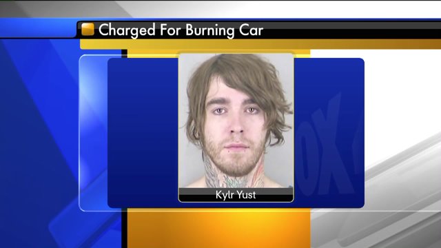 Kylr Yust was charged with knowingly burning in regards to a missing Raymore, Mo., woman's vehicle.