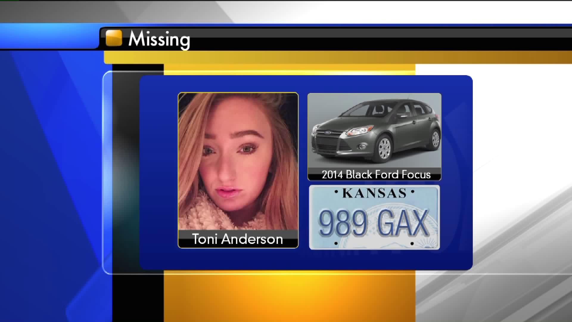 Toni Anderson has been missing since Sunday, Jan. 15.
