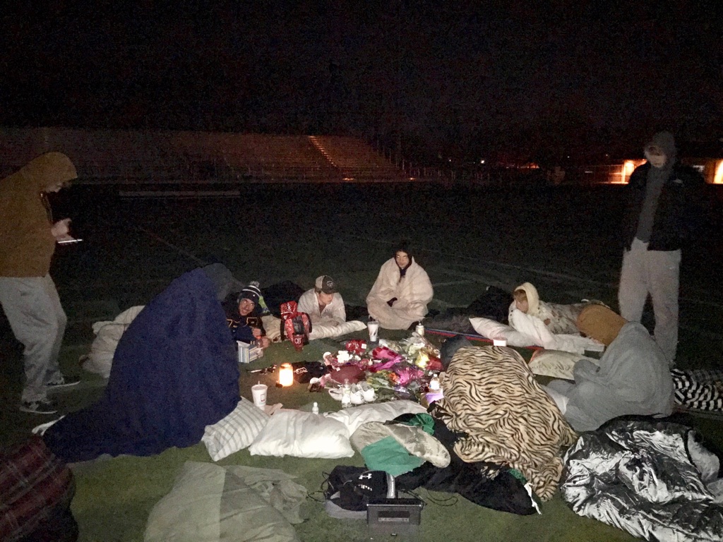 Blue Valley football players sleep on school’s football field in honor ...