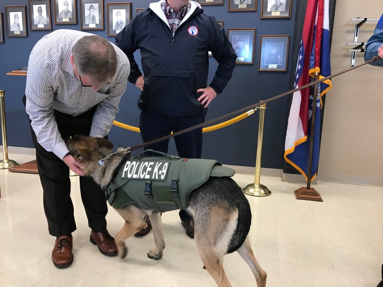 Jampy wears his new vest.