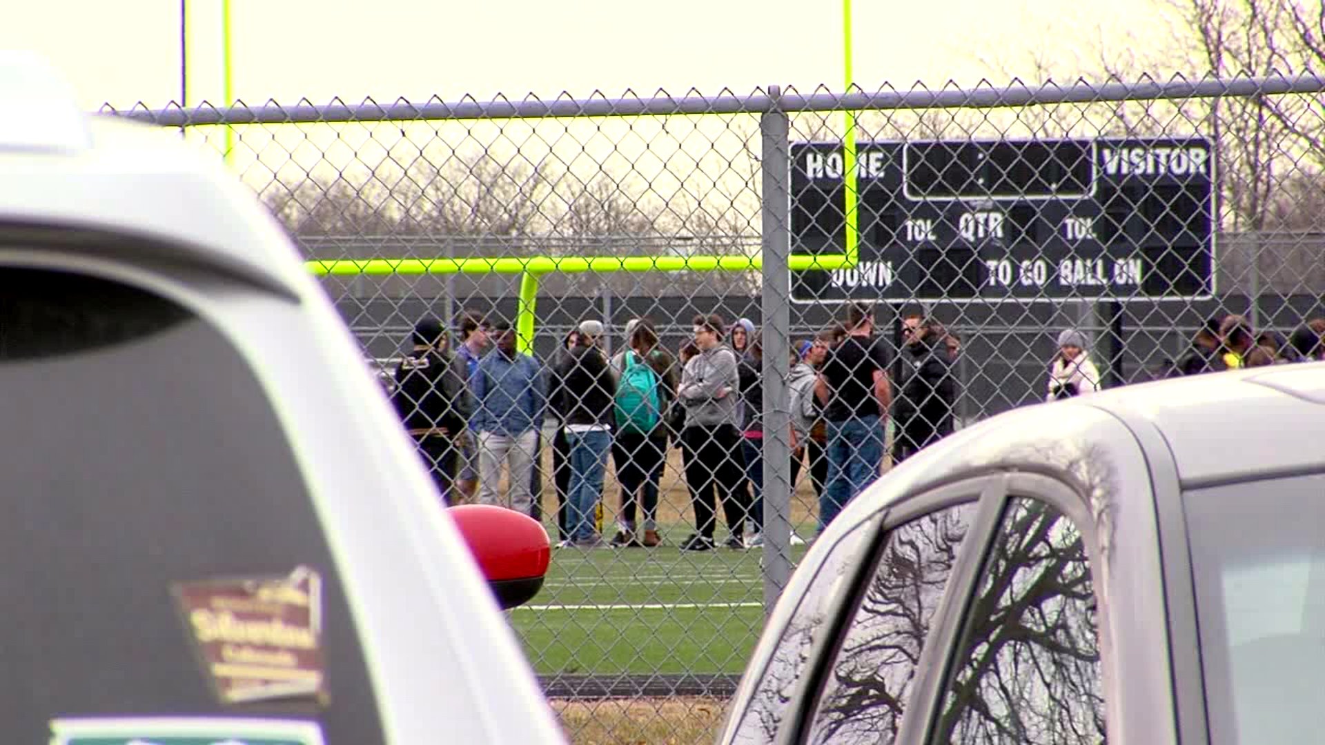 Students and staff gathered to pray for Coach Driskell Monday.