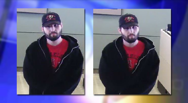 Police released surveillance footage of a suspect in a bank robbery on Wednesday.