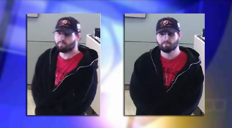 Police released surveillance footage of a suspect in a bank robbery on Wednesday.