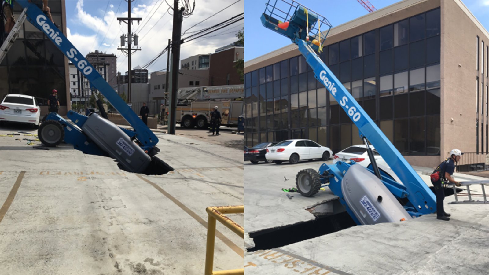 Picture of lift sticking out of the street